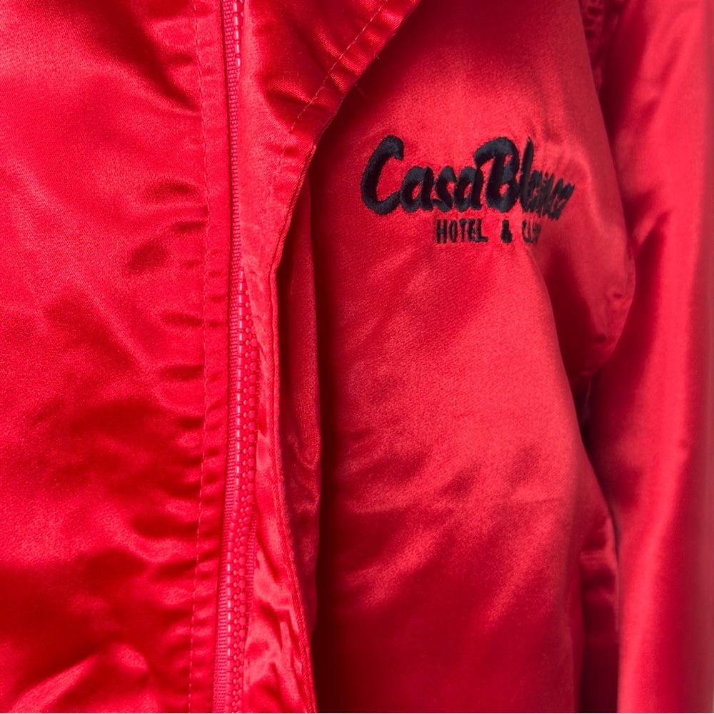 Vintage Las Vegas SATIN BOMBER BUTTON UP JACKET - Picture 5 of 8